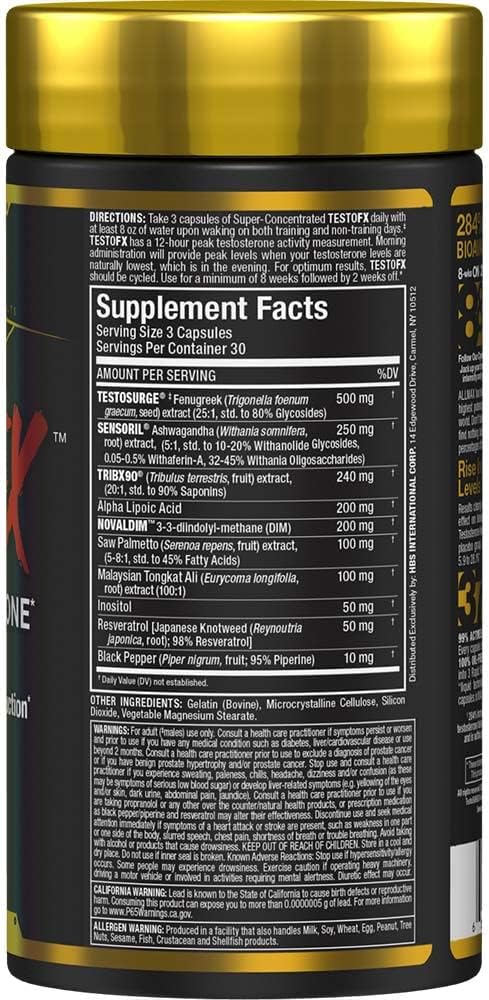 ALLMAX Nutrition TESTOFX Xtreme Testosterone Booster for Men, Tribulus Terrestris, Ashwagandha, Tongkat Ali, Supports Strength, Energy & Vitality, Estrogen Control, 90 Capsules (30-Day Supply)