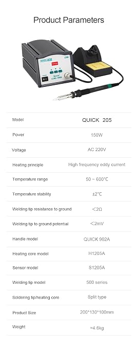 Sunshine 205 Electric Soldering Iron Station 150W High-Frequency Current Smart Power LeadFree Soldering Station Welding RepairTool