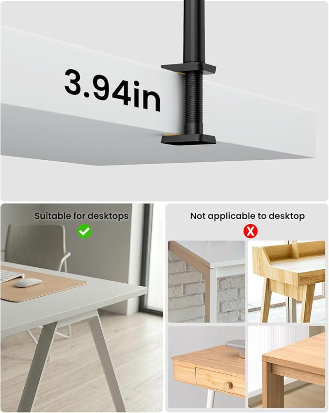 LED Desk Lamp for Home Office, Sensor Switch, 270° Rotatable & Extendable Aluminum Alloy Arm Desk Light, 24W Dimmable Lamp, 3 Color Modes Eye-Caring Dual Monitor Reading Study Task Lamp