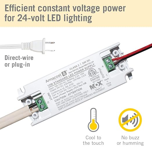 Armacost Lighting 850120 24 Volt LED Power Supply, White