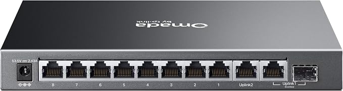 TP-Link Omada 8 Port Gigabit Easy Managed, PoE Switch, 123W Budget, PoE+ Compliant, Up to 250m PoE Distance, Auto Recovery, VLAN, Auto Loop Prevention, Fanless, Managed by Omada(ES210GMP)