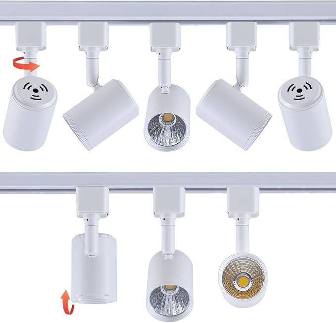 mirrea 12 Pack LED Track Lighting Heads Compatible with Single Circuit H Type Rail Ceiling Spotlight for Accent Task Wall Art Exhibition Lighting 6.5W White Painted (3000K Warm White)