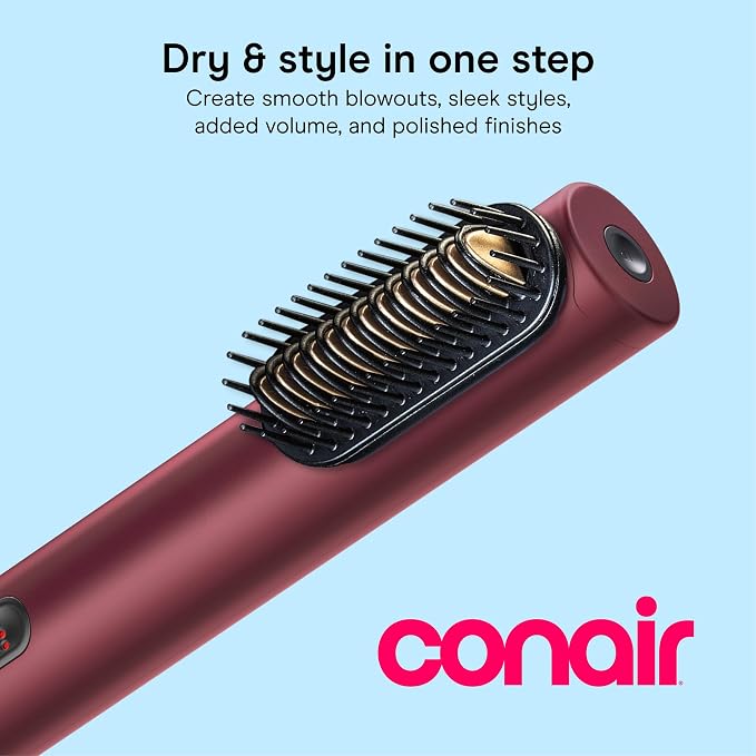 Conair DigitalAire Air Styling System | 4-in-1 Drying and Styling System with 4 Attachments to Detangle, Straighten, Volumize, Dry, Cherry Red, 997BGR