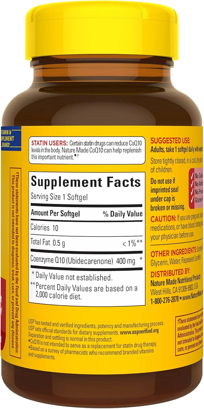 Nature Made CoQ10 400mg Softgels, Dietary Supplement for Heart Health Support, 40 Day Supply, 40 Count, (Pack of 2)