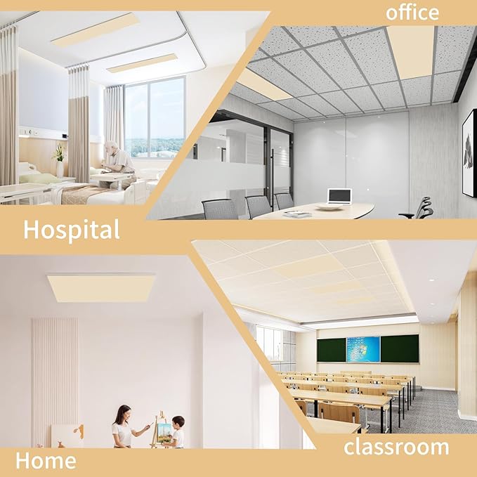 Torixqi 8 Pcs Fluorescent Light Covers for Ceiling Lights Classroom, Magnetic Light Filters, Fluorescent Light Diffuser Covers for Office, Hospitals, Home 4 x 2 Feet (warm yellow)