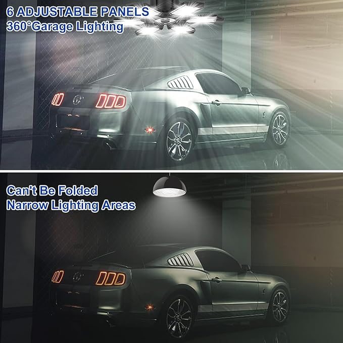 4 Pack LED Garage Lights,220W Super Bright Ceiling Led Shop Lights,Deformable Scew in E26 Base Garage Light for Basement Warehouse Workshop