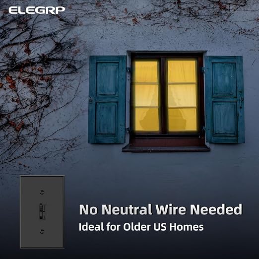 ELEGRP Digital Toggle Dimmer Switch for Dimmable LED, CFL and Incandescent Light Bulbs, Single Pole or 3-Way Toggle LED Dimmer Light Switch, Wall Plate Included, UL Listed, 10 Pack, Black