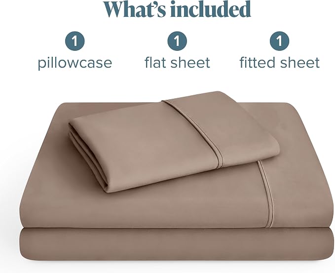 Bare Home Twin Sheet Set - 1800 Ultra-Soft Microfiber Twin Bed Sheets - Double Brushed - Deep Pockets - Easy Fit - 3 Piece Set - Bedding Sheets & Pillowcases (Twin, Taupe)