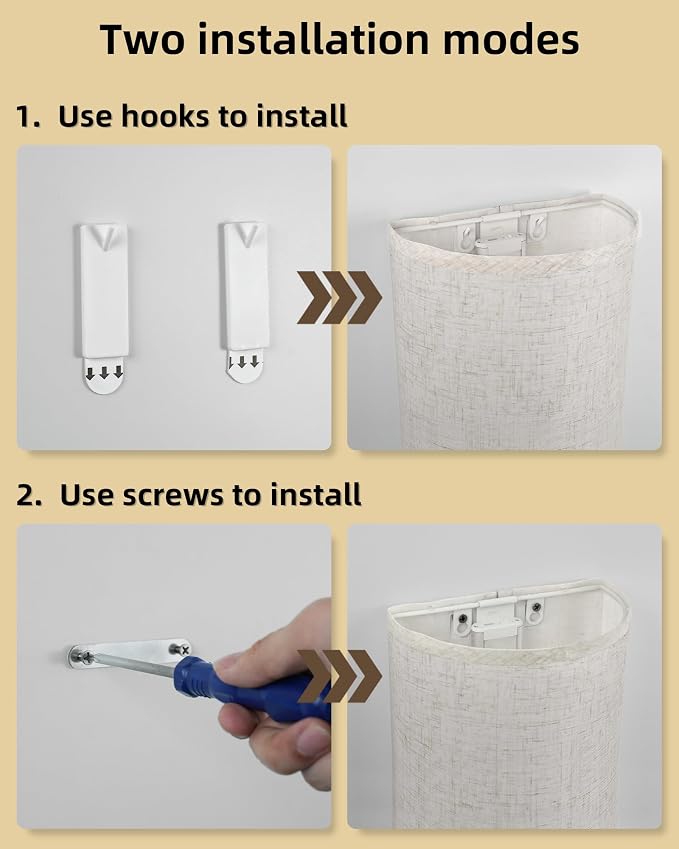 EZVALO Battery Operated Wall Sconce, Rechargeable Wall Sconces Set of Two with Remote, 3 Color & 80 RGB Wireless Wall Mount Lamp, Dimmable, Timer, Peel and Stick, Fabric Linen Wall Lights for Bedroom