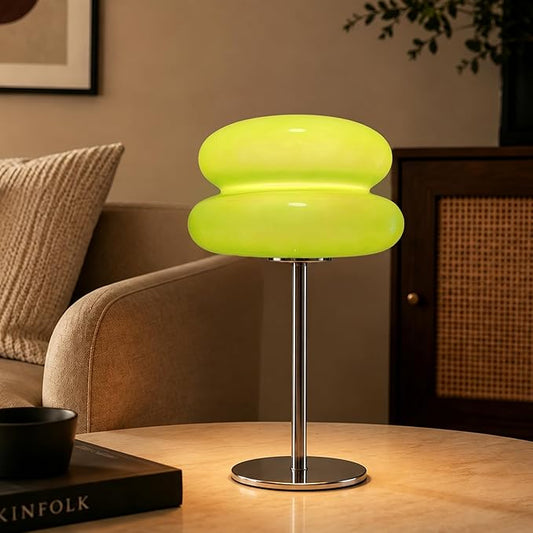 Bedroom Mushroom lamp, Medieval Modern Bedside Table lamp for Night Stands, Vintage dimmable Small Lamps, Cute Cool Desk Lamps Home Room Aesthetic Decor for Living Room(Green)