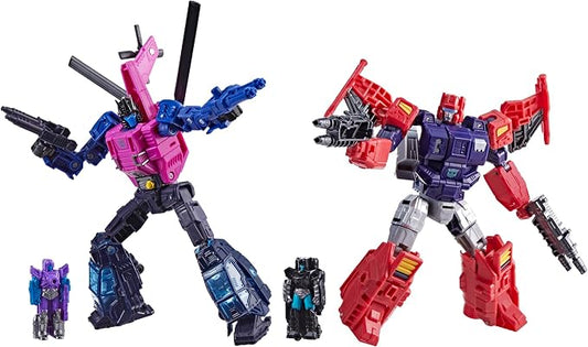 Transformers Age of The Primes Wreck 'n Doom Collection Topspin vs Spinister 5.5-inch Converting Action Figure 2-Pack, Robot Toys, Ages 8+ (Amazon Exclusive)
