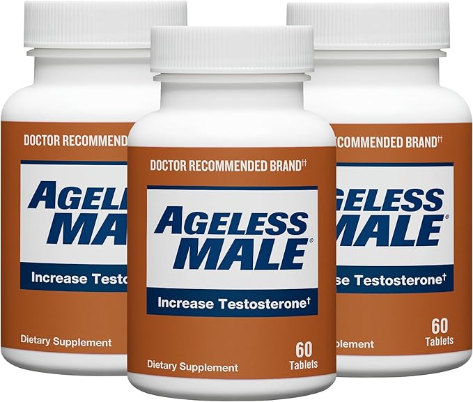 Ageless Male Free Testosterone Booster Supplement for Men, 180 Tablets