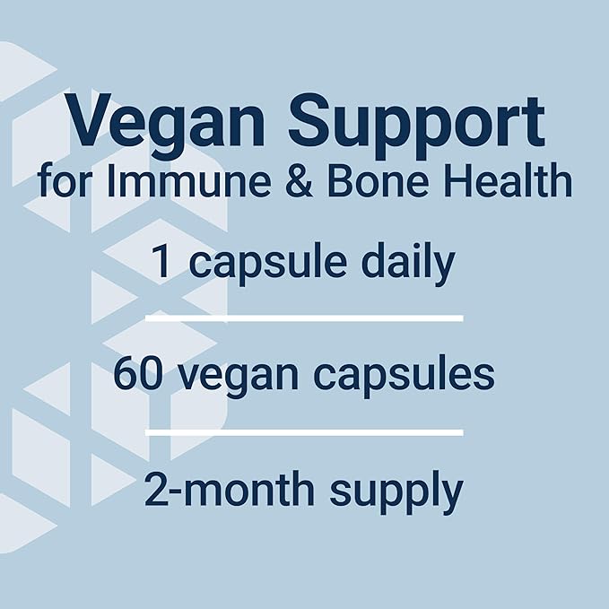 Life Extension Vitamine D3 Végétalienne, 125 mcg (5000 UI), cholécalciférol issu d'algues, haute puissance immunitaire, santé des os et de l'ensemble du corps, sans gluten, sans OGM, 1 par jour, végétalien, 60 gélules végétaliennes
