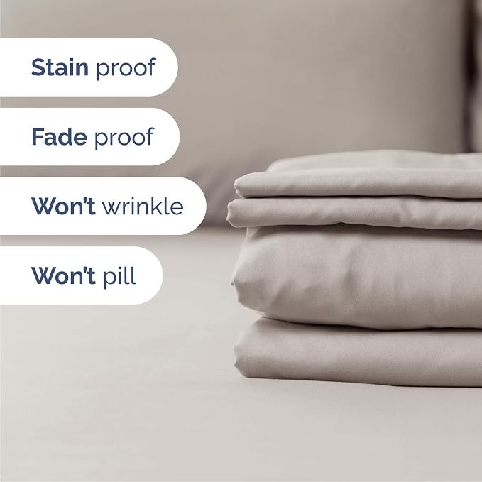 Cal King 6 Piece Sheet Set - Comfy Breathable & Cooling - Soft Hotel Luxury Bedding Set with 8-16 Inch Deep Pockets - 1 Flat & 1 Fitted Sheet & 4 Pillowcases - Wrinkle Free & Easy Care - Light Grey