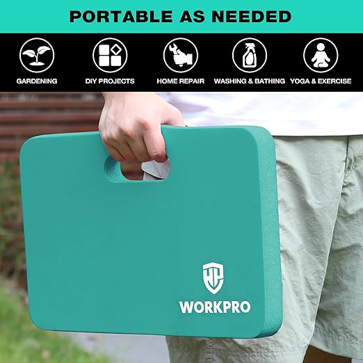 WORKPRO Extra Thick Kneeling Pad, Soft NBR Foam Cushioning for Knee, Large Foam Kneeler Mat for Gardening, Bathing Baby, Exercise, Workout Supplies, 17.5 x 11 x 1.5 in, Robin's egg Blue