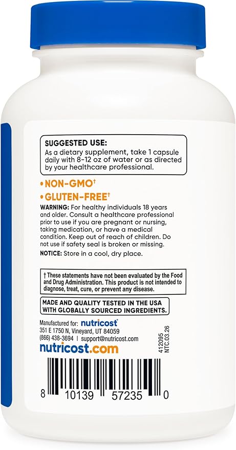 Nutricost ハイポテンシー ビタミンBコンプレックス 462mg、120カプセル - ビタミンC配合 - エナジーコンプレックス