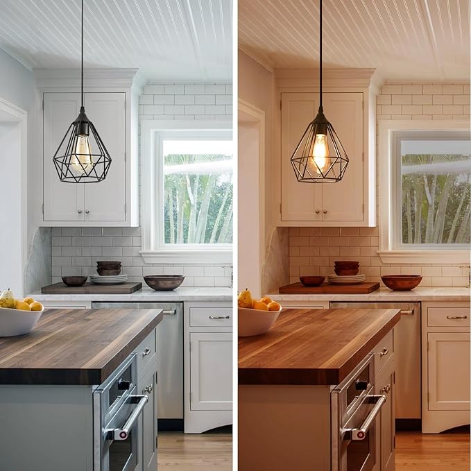 Farmhouse Pendant Lighting,Chandelier Industrial Pendant Light, Modern Kitchen Island Lights Fixtures Ceiling Hanging Dining Room Living Room