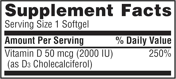 Member's Mark Vitamine D3 50 mcg (2000 UI) Complément Alimentaire (400 comprimés)