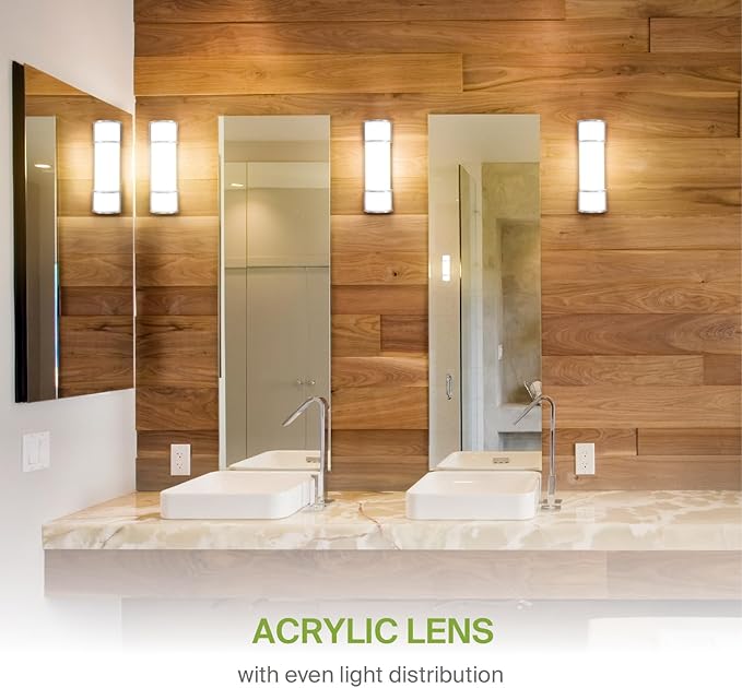 ASD LED 18" Vanity Flush Mount Light Fixture, Linear Bathroom Lighting Bar | 3CCT, Dimmable, Energy Star, ETL Listed | 20W 1650LM 3000-5000K 120V | Long Bath Wall Sconce Over Mirror | Nickel, 2 Pack