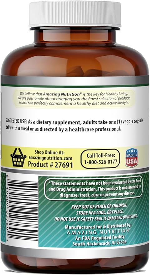 Amazing Formulas Biotin (Vitamin B7) 10,000 Mcg | Veggie Capsules Supplement | Non-GMO | Gluten-Free | Made in USA (1 Pack | 240 Count)