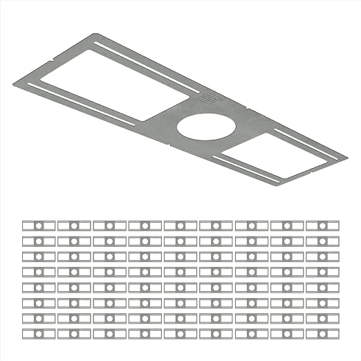 ASD 72 Pack New Construction Mounting Plate with Symmetric Round Hole - 4" Flat Steel Rough-in Wafer Light Bracket, LED Recessed Lighting Housing