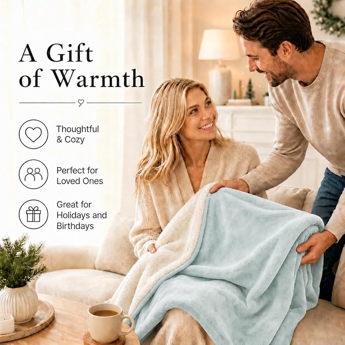 Electric Heated Blanket Queen Size 84"x90" – ETL Certified for Safe Overnight, 4 Heat Settings & 10H Auto Off, Dual-Sided Microplush Sherpa for Home Theater Night, Machine washable – Spring Green