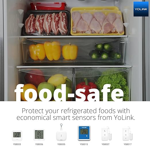 Smart Wireless Temperature Sensor/Humidity Sensor Wide Range (14 to 122 Degrees) for Fridge Monitoring Pet Cage/Tank Monitoring, Smartphone Alerts, Compatible with Alexa IFTTT - Hub Included