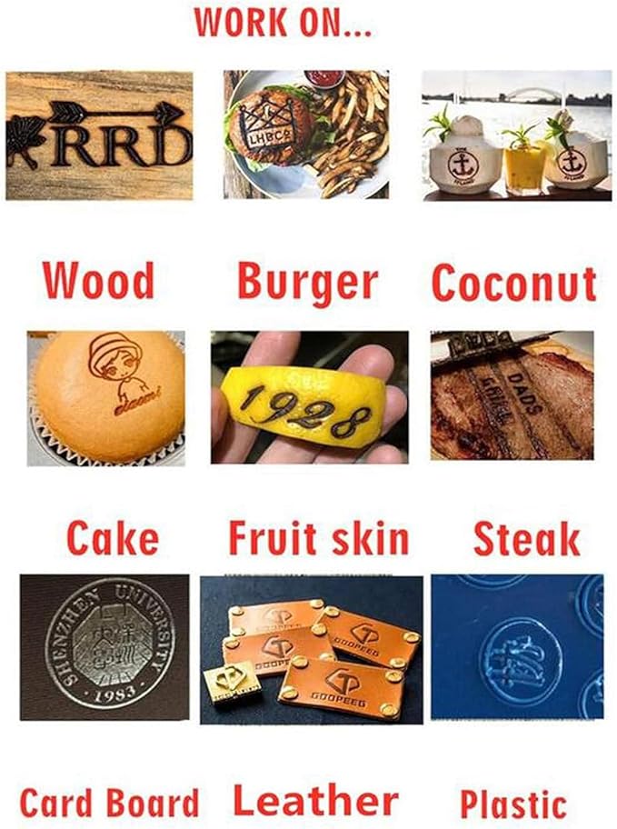 Electric Branding Iron, Customize Wood Stamp Gift for Woodworker and Leather Craft Food Branding Iron 300w (8MM Electric iRon Only)