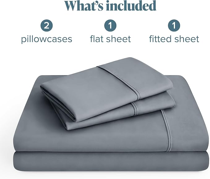 Bare Home King Sheet Set - 1800 Ultra-Soft Microfiber King Bed Sheets - Double Brushed - Deep Pockets - Easy Fit - 4 Piece Set - Bedding Sheets & Pillowcases (King, Steel Blue)