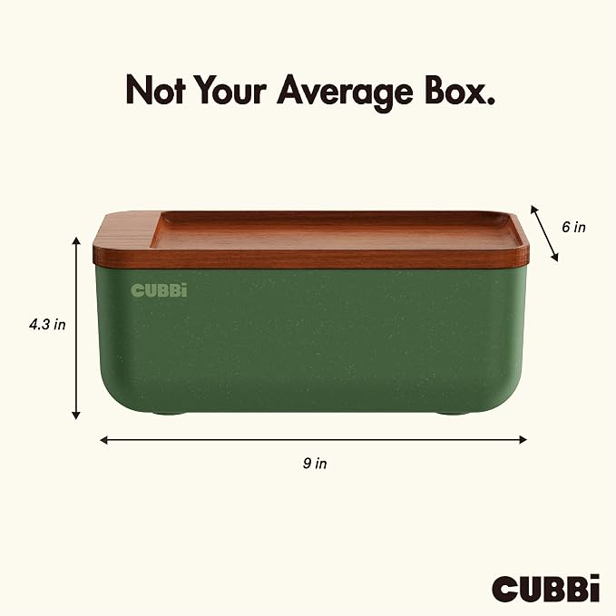 Cubbi - Airtight Box with Tray - Silicone Seals - 100% Air-Tight Storage Box with Accessories – Green