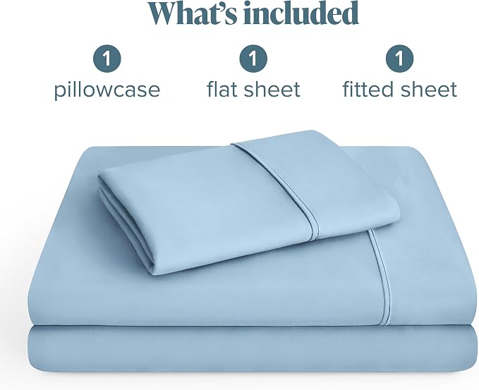 Bare Home Twin Sheet Set - 1800 Ultra-Soft Microfiber Twin Bed Sheets - Double Brushed - Deep Pockets - Easy Fit - 3 Piece Set - Bedding Sheets & Pillowcases (Twin, Light Blue)