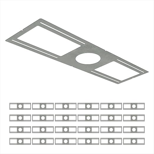 ASD 24 Pack New Construction Mounting Plate Round Hole - 4 Inch Flat Galvanized Steel Wafer Light Rough in Plate, Shallow Light Fixture Mounting Bracket for LED Recessed Lighting
