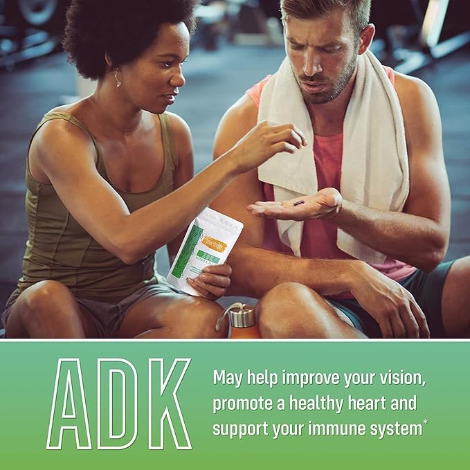 Complément de vitamines ADK Smart for Life - Vitamines ADK à haute puissance - Vitamine D3, Vitamine K2 et Vitamine A - Soutient la santé des os et du cœur - 5 000 UI Vitamine A - 5 000 UI Vitamine D3 - 500 mcg Vitamine K2