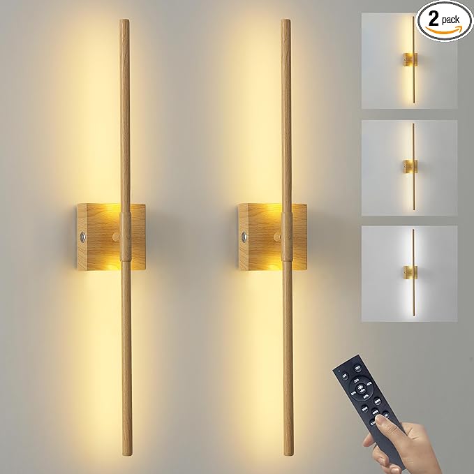 15800 mAh Battery Operated Wall Sconces with Remote Control Dimmable Battery Powered Cordless Rechargeable Wall Sconces Set of Two 3000K LED Log Burlywood Wireless Wall Light for Living Room