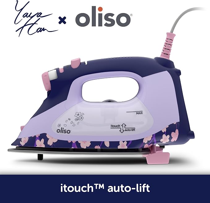 Yaya Han x oliso TG1600 ProPlus Auto-Lift Steam Iron - Cosplay & Costuming – Clothes Ironing – 1800W, Cherry Blossom