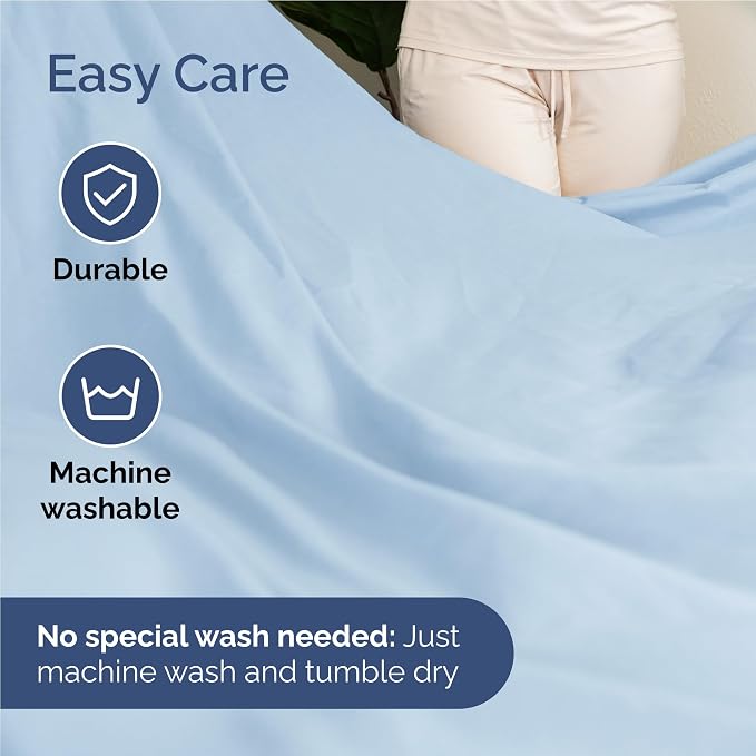 Full 6 Piece Sheet Set - Comfy Breathable & Cooling - Ultra-Soft Hotel Luxury Bedding Set with 8-16 Inch Deep Pockets - 1 Flat & 1 Fitted Sheet & 4 Pillowcases - Wrinkle Free & Easy Care - Baby Blue
