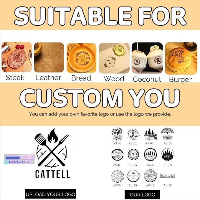 Custom Branding Iron For Wood 500w Temperature-Controlled Branding Iron Durable Personalized Metal Stamp Wood Burning Stamps For Food Wedding Gift Handcrafted Design (500W temperature-controlled iron)