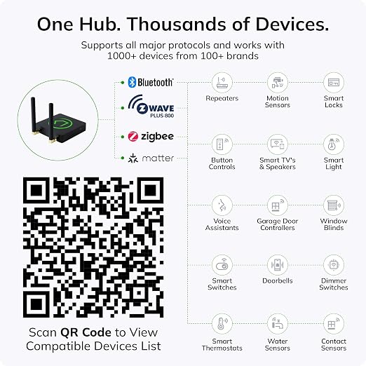 Hubitat Elevation C-8 Pro Smart Home Hub - Local Control & Automation for Smart Thermostat, Voice Assistants, Ring Cameras - Compatible with Z-Wave 800 LR, Zigbee 3.0, Matter 1.5, Bluetooth, Wi-Fi