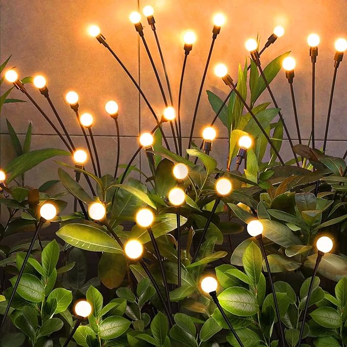 NBQQ Solar Garden Lights Outdoor, 4 Pack Swaying Light Waterproof Solar Lights Outdoor for Yard Pathway Patio, Swaying Lawn Decor as Gardening Gifts for Women Holiday