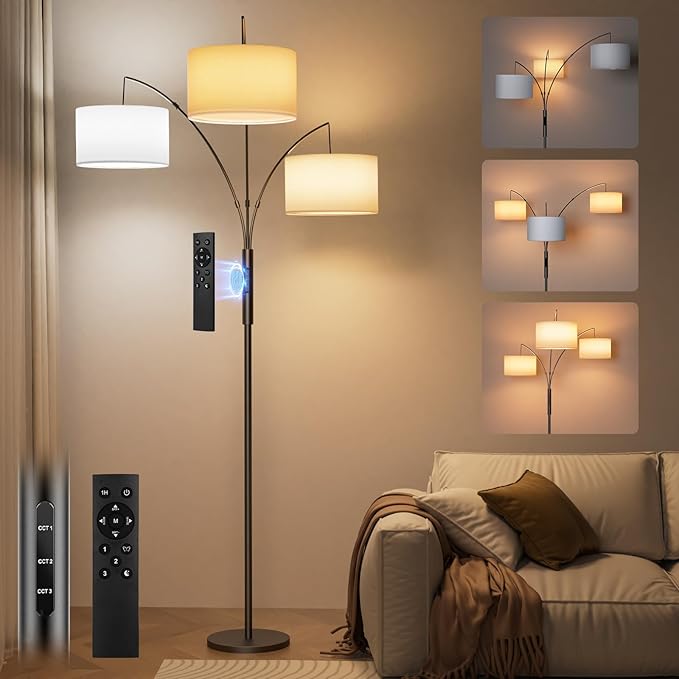 SIBRILLE Upgraded 36W Floor Lamps for Living Room - Super Bright Dimmable Tree Floor Lamp with Remote & Touch Control, Tall Lamp for Living Room Corner, Bedroom, Office