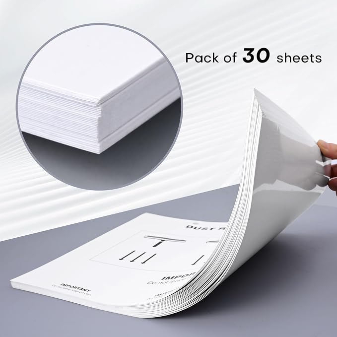 NEWISHTOOL Cleanroom Dust Removal Pad Self Sticky Paper - 30 Sheets | Dirt Lint Free Paper, Safe Collector Tool, Anti-Static Roller Cleaning Mat, No Adhesive Residue, for Electronics Industry