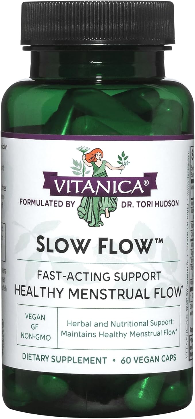 Vitanica スローフロー、生理流量サポート、ビーガン、60カプセル