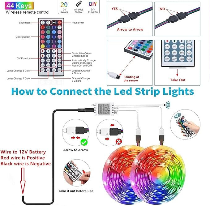 Boat Strip Lights Waterproof 50FT, 12v RGB Marine Pontoon Boat Lights, Boats Interior Deck Cabin Light, Night Fishing Lighting for Jon Bass, Yacht, Kayak, RV