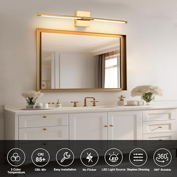 10000mAh Battery Operated Wall Sconces Set of 2, 3 Color Dimmable Rechargeable Wall Light with Remote, 30 Inch Gold Wireless Sconces Wall Decor with Timer Function for Living Room, Bedroom, TV