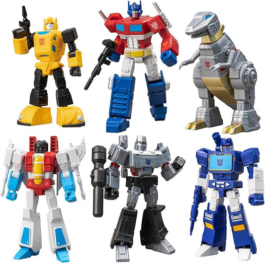 YOLOPARK Transformers Toys 6-Pack G1 Action Figures,Highly Articulated Optimus Prime,Bumblebee,Megatron,Soundwave,Grimlock,Starscream Transformer Toys for Kids Age 8 and Up,No Converting