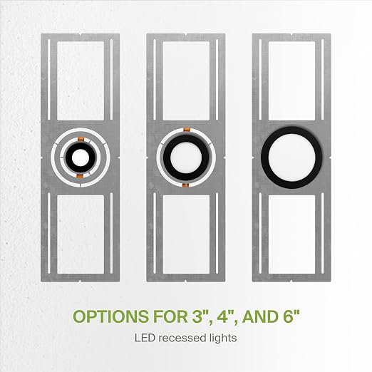 ASD 24 Pack New Construction Mounting Plate Round Hole - 3/4/6 Inch Flat Galvanized Steel Wafer Light Rough in Plate, Universal Light Fixture Mounting Bracket for LED Recessed Lighting