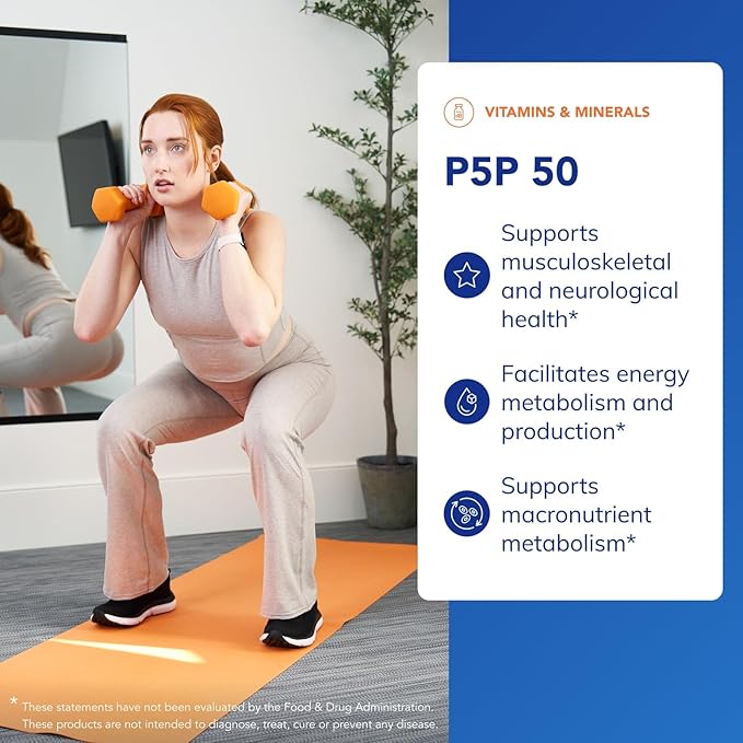 Pure Encapsulations P5P 50 - Active Vitamin B6 - Supports Energy Metabolism & Brain Health* - Gluten Free & Non-GMO - 180 Capsules