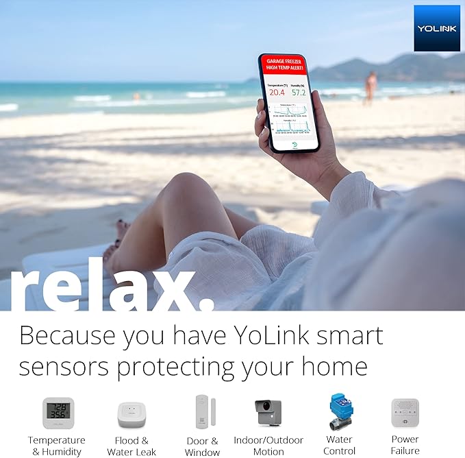YoLink Smart Power Fail Alarm & Hub Kit, Smart Home Starter Kit with AC Power Outage Alert, LoRa Long-Range, Remote Monitoring, App Alerts, Text/SMS, Email Alerts, IFTTT
