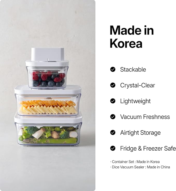 VAKUEN Premium Airtight Food Storage Containers, Rectangular 2PC(1.06qt), Smart One-Click Seal Lid, No Hinges, Patented Double Silicone Lining, 100% Leak Proof, BPA-FREE, Dishwasher, Microwave Safe