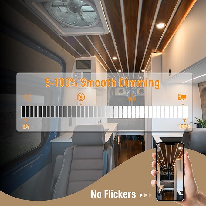 8 Pack 12 Volt LED Puck Light 2.75” RV Recessed Mount Ceiling Light for Camper Van Truck Boat Interior Ceiling Kitchen Cabinet Lighting CRI 93 (Pearly White/Warm White)